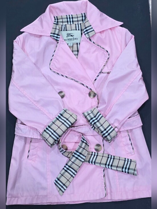 Burberry Other - Burberry Pink Kids Trench Coat with Signature Check Trim Size Large